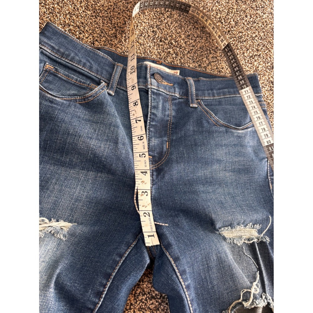 Levi's 710 Super Skinny Distressed cropped Jeans Dark‎ Wash Women's Size 29 - Picture 8 of 11
